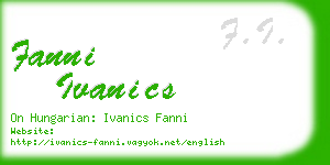 fanni ivanics business card